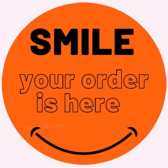 Smile Your Order Is Here Stickers - Round Packaging Labels - 100 Pcs Pack - Picture 12 of 13